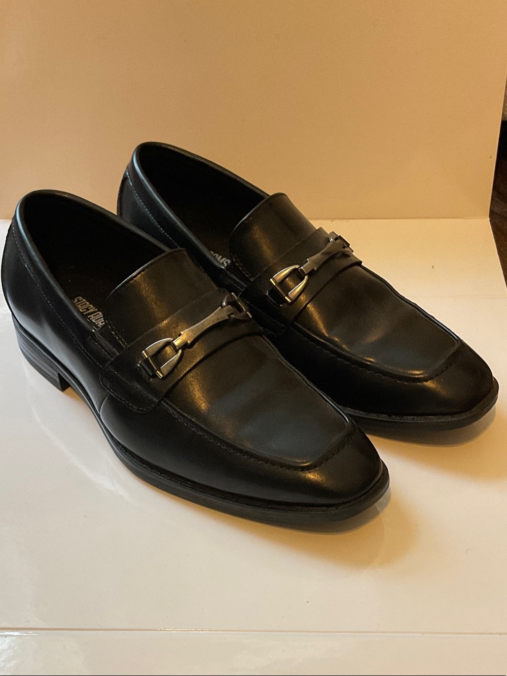 Stacy Adams Black Kids Dress Loafers with Metal Bit